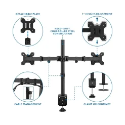 Mount-It! Mount-lt! Adjustable Full Motion Monitor Arm Mount, Up to 32