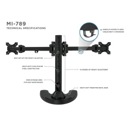 Mount-It! Mount-lt! Adjustable Monitor Mount, Up to 24