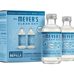 Mrs. Meyer's Clean Day Foaming Hand Soap Refill, Rain Water Scent, 2 Fl. Oz., 2/Pack (355609)