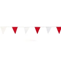 Social Distance Signage<Mutual Industries Pennant Flag, 9" x 12" x 60', Red/White, 10/Pack
