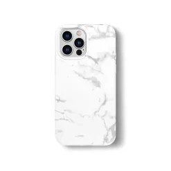 Cell Phone Cases<MVMT White Marble Snap Case for iPhone 13 Pro Max (IC7686MB-3X-WHA)