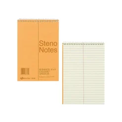 National Brand Steno Pad, 6" x 9", Gregg Ruled, Brown, 60 Sheets/Pad (RED36646) Outlet