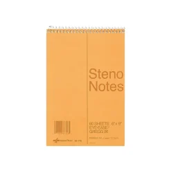 National Brand Steno Pad, 6" x 9", Gregg, Brown Cover, 80 Sheets/Pad (36746) Outlet