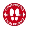 Social Distance Signage<National Marker Projector Lens, "Please Practice Social Distancing," 2.5" x 2.5", Red/White (VSPL7)