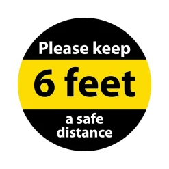 Social Distance Signage<National Marker Projector Lens, "Please keep a safe distance," 2.5" x 2.5", Yellow/Black (VSPL6)