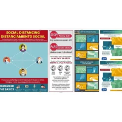 Social Distance Signage<National Marker Vinyl Banner, "Social Distancing," 52" x 104", Multicolor (BT68)