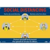 Social Distance Signage<National Marker Wall Sign, "Social Distancing," Plastic, 10" x 14", Yellow/Blue (M617RB)