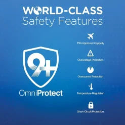 Lightning Cables<Naztech 20,000 mAh 18 Watt PD+QC Fast Charge High-Capacity Fabric Power Bank, Black (15143)