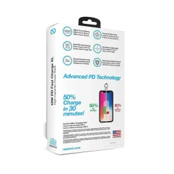 Lightning Cables<Naztech 20,000 mAh 18 Watt PD+QC Fast Charge High-Capacity Fabric Power Bank, Black (15143)