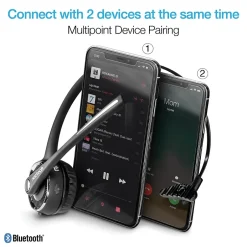 Naztech Wireless Noise Canceling Bluetooth On Ear Headset, Black (15183)* Headsets