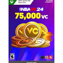 Microsoft NBA 2K24: 75,000 VC, In-Game Digital Currency, Xbox Series X|S, Xbox One (Digital)* Video Games