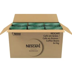 Coffee<Nescafe Espresso Whole Bean Coffee, Medium Roast, 35.27 oz., 6/Carton (12338492)