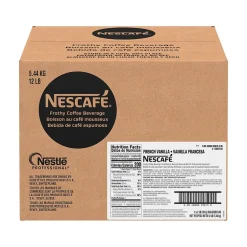 Coffee<Nescafe French Vanilla Frothy Coffee Beverage Mix, Packet, 32 oz., 6/Carton (12025548)