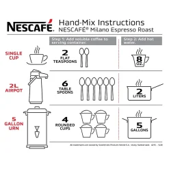 Coffee<Nescafe Milano Coffee Packet, Espresso Roast, 8.82 oz., 4/Carton (12249472)