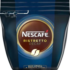 Coffee<Nescafe Ristretto Decaf, Decaffeinated Soluble Coffee, .5 Lb (4 Bags)