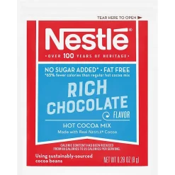 Cocoa<Nestle No Sugar Added Rich Chocolate Hot Cocoa, 0.28 oz, 30/Box (NES61411)
