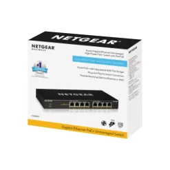 Netgear 300 Series 8-Port Gigabit Ethernet PoE Unmanaged Switch, 10/100/1000 Mbps, Black (GS308PP-100NAS)* Ethernet Switches & Splitters