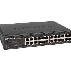 Netgear 300 Series 24-Port Gigabit Ethernet Unmanaged Switch, 10/100/1000 Mbps, Black (GS324-200NAS)* Ethernet Switches & Splitters