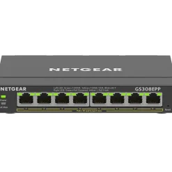 Netgear Plus 8-Port Gigabit Ethernet PoE Managed Switch, Black (GS308EPP-100NAS)* Ethernet Switches & Splitters
