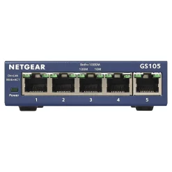 Netgear ProSAFE 5-Port Gigabit Ethernet Unmanaged Switch, Blue (GS105NA)* Ethernet Switches & Splitters