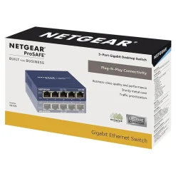 Netgear ProSAFE 5-Port Gigabit Ethernet Unmanaged Switch, Blue (GS105NA)* Ethernet Switches & Splitters