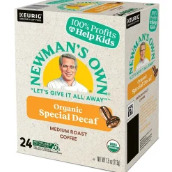 Keurig K-Cups<Newman's Own Organic Special Decaf Coffee Keurig K-Cup Pod, Medium Roast, 96/Carton (4051CT)