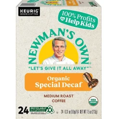 Keurig K-Cups<Newman's Own Organics Special Decaf Coffee, Medium Roast, 0.31 oz. Keurig® K-Cup® Pods, 24/Box (4051)