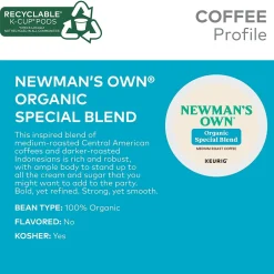 Keurig K-Cups<Newman's Own Special Blend Coffee Keurig® K-Cup® Pods, Medium Roast, 48/Box (373293)