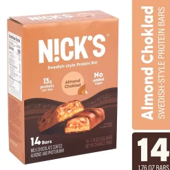 Snacks & Granola Bars<N!CK'S Nick's Protein Bar Almond Choklad, 1.76 oz, 14/Pack (220-02352)
