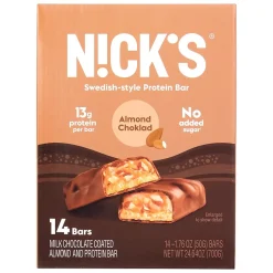 Snacks & Granola Bars<N!CK'S Nick's Protein Bar Almond Choklad, 1.76 oz, 14/Pack (220-02352)