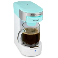 Coffee Makers<Nostalgia MyMini 2-Cups Single Serve Coffee Maker, Aqua (NMPCCPGC1AQS)