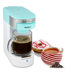Coffee Makers<Nostalgia MyMini 2-Cups Single Serve Coffee Maker, Aqua (NMPCCPGC1AQS)