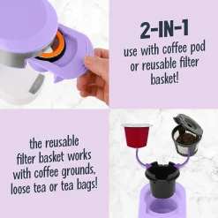 Coffee Makers<Nostalgia MyMini 2-Cups Single Serve Coffee Maker, Lavender (NMPCCPGC1LVS)