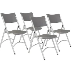 Hot NPS 600 Series Heavy Duty Plastic Folding Chair, Charcoal Slate, 4 Pack (620/4) Folding & Stacking