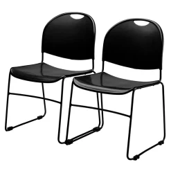 Online NPS Commercialine 850 Series Ultra Compact Stack Chair, Black (850-CL) Folding & Stacking