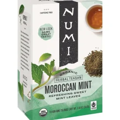 Tea<Numi Decaf Moroccan Mint Tea Bags, 18/Box (878237)