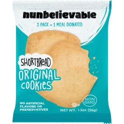 Cookies<Nunbelievable Original Shortbread Cookie, 1.3 oz, 18/Pack (220-02244)