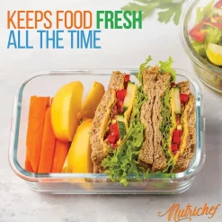 Food Storage Containers<Nutrichef Stackable Borosilicate Glass Food Storage Containers Set, 10-Piece (NCCLX5)