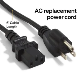 Power Cables<NXT Technologies 6' Desktop/Monitor Power Cord, Black (NX29759)