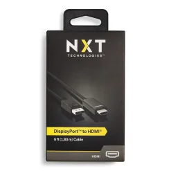 Hdmi Cables<NXT Technologies ™ 6' DisplayPort/HDMI Audio/Video Cable, Male to Male, Black (NX51760)