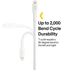 NXT Technologies ™ 10 Ft. Braided Lightning to USB Cable, White (NX60463)