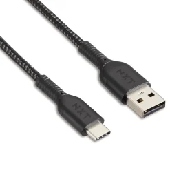 NXT Technologies ™ 4 Ft. Braided USB-C to USB-A Cable, Black (NX60473)