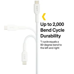 NXT Technologies ™ 4 Ft. Braided USB-C to USB-A Cable, White (NX60474)