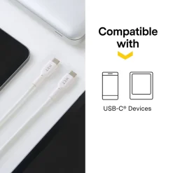 NXT Technologies ™ 6 Ft. Braided USB-C Cable, White (NX60470)