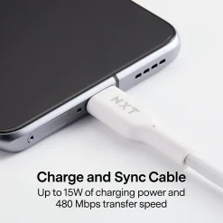 NXT Technologies ™ 6 Ft. Braided USB-C Cable, White (NX60470)