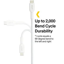 NXT Technologies ™ 6 Ft. Braided USB-C Cable, White (NX60470)