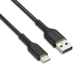 NXT Technologies ™ 6 Ft. Braided USB-C to USB-A Cable, Black (NX60471)