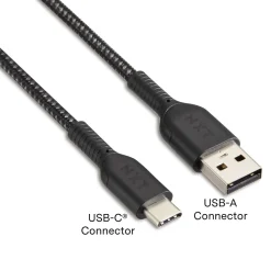 NXT Technologies ™ 6 Ft. Braided USB-C to USB-A Cable, Black (NX60471)
