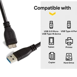 Usb Cables<NXT Technologies 6' USB Type-A Male to Micro-USB Type-B Male, Black (NX29773)