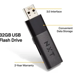 NXT Technologies ™ 32GB USB 3.0 Type A Flash Drive, Black (NX27996-US/CC)* Usb Flash Drives